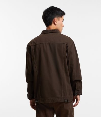 Campera Trucker Regular en Sarga con Recortes 3