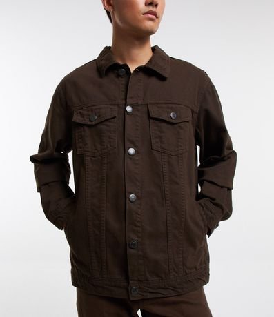 Campera Trucker Regular en Sarga con Recortes 4