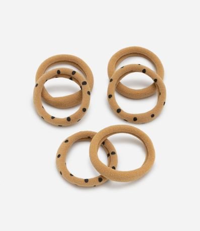 Kit 06 Gomitas para el Pelo Medianas con Estampa de Lunares 2