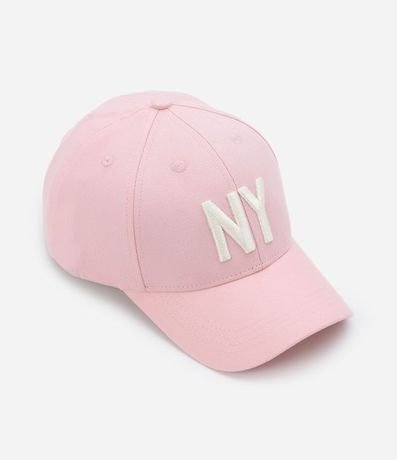 Gorra Ala Curva de Algodón Bordado New York 2