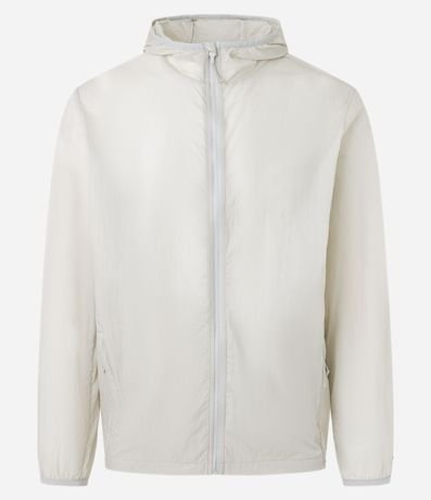 Campera Rompevientos Deportiva con Capucha y Bolsillos con Cierre