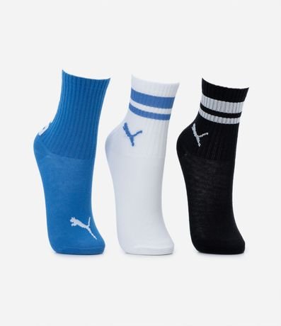 Kit 03 Medias infantiles con Estampado del Puma - Talle 25 al 34 2