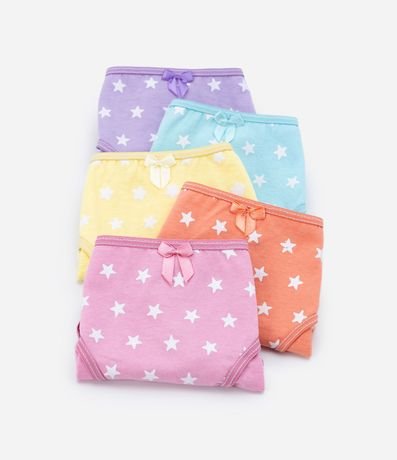 Kit 05 Bombachas infantiles con Estampa de Estrellas - Talle 2 a 14 años 3