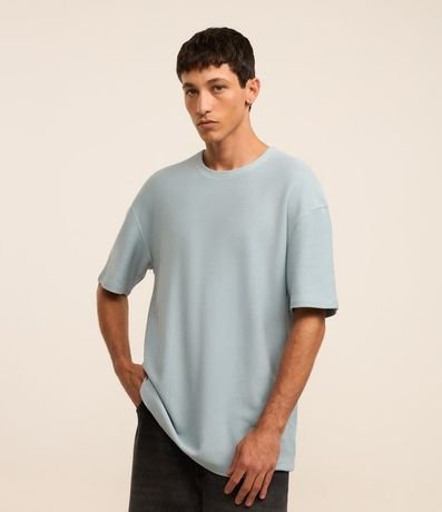 Remera en Algodón con Textura Chevron