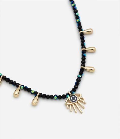 Collar Corto con Abalorios y Colgante de Ojo Turco 2