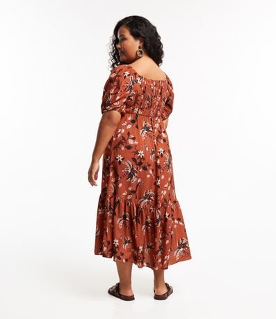 Vestido Corto en Viscosa con Mangas Abullonadas y Estampa Leopardo Curve & Plus Size 3