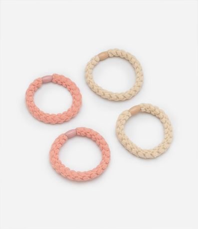 Kit 04 Elásticos para el Pelo Gruesa con Textura Suave