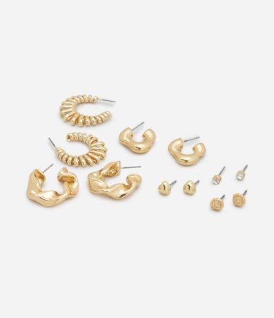 Kit 06 Pares de Caravanas Texturizados 2