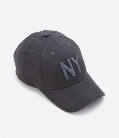 Gorra Ala Curva de Algodón Bordado New York 3