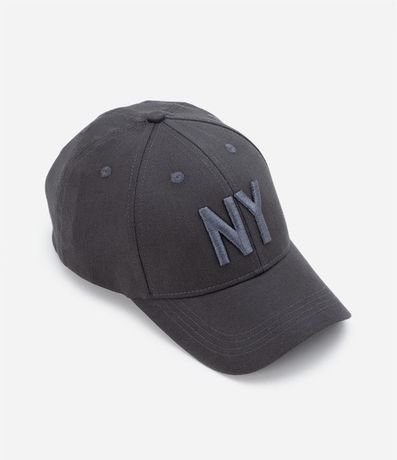 Gorra Ala Curva de Algodón Bordado New York 2