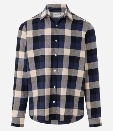 Camisa Comfort en Algodón con Estampado de Cuadros y Mangas Largas 6