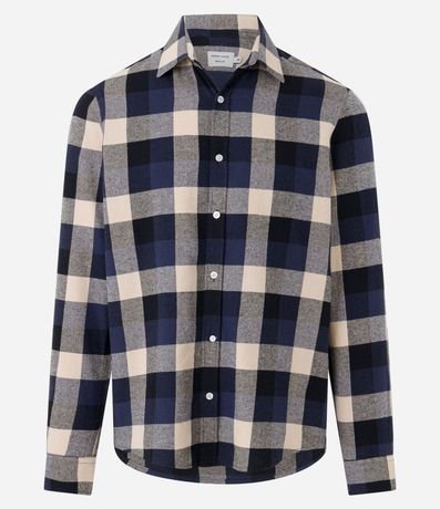 Camisa Comfort en Algodón con Estampado de Cuadros y Mangas Largas 7