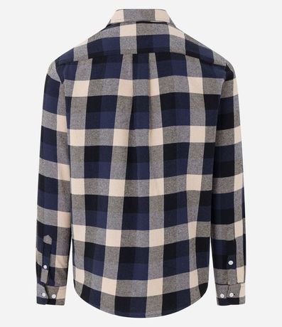 Camisa Comfort en Algodón con Estampado de Cuadros y Mangas Largas 8