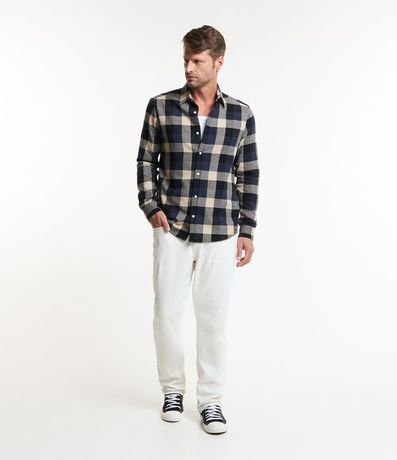 Camisa Comfort en Algodón con Estampado de Cuadros y Mangas Largas 2