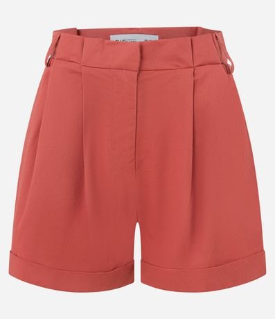 Short Corto en Tricolina con Pliegues y Bajo Plegado 5