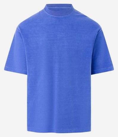 Remera Boxy en Algodón Desteñido con Cuello Alto 5