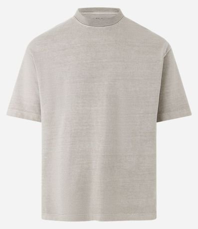 Remera Boxy en Algodón Desteñido con Cuello Alto 5