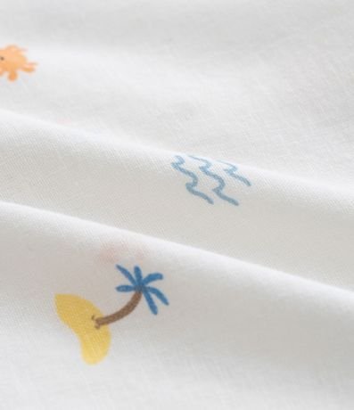 Camisa Infantil en Lino con Estampa Playa - Talle 0 a 18 meses 3