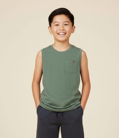 Musculosa Infantil en Flamé con Bolsillo - Talle 5 a 14 años 2