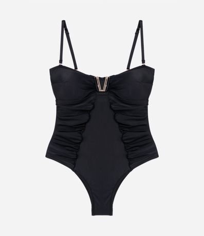 Malla en Poliamida Drapeada con Recorte y Detalle Metalizado 4