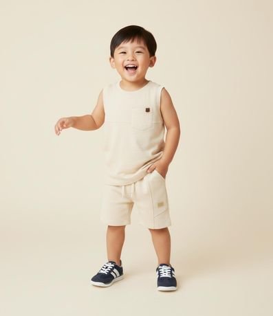 Bermuda Infantil en Microfibra con Recortes y Lazo - Talle 1 a 5 años