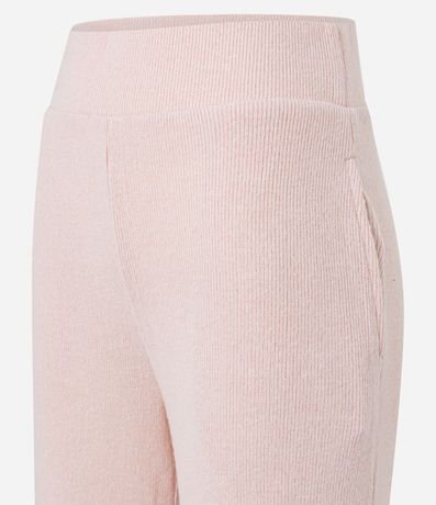 Pantalón Recto en Rib con Cintura Elástica y Texturas 8