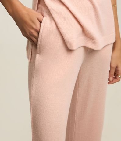 Pantalón Recto en Rib con Cintura Elástica y Texturas 3