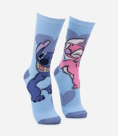 Media Caña Larga con Estampa Stitch y Angel 2