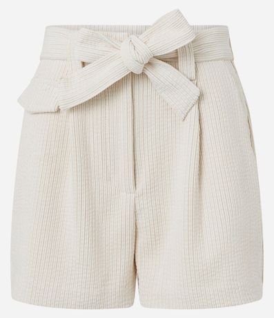 Short Corto en Terciopelo Cotelê con Lazo y Bolsillos 5