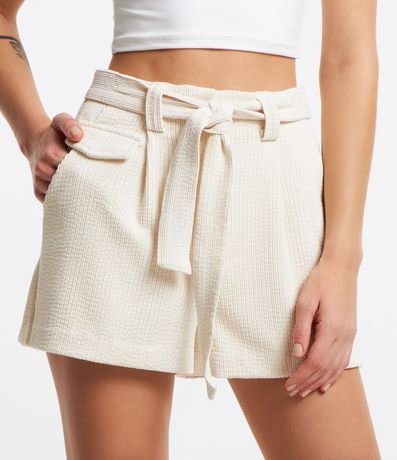 Short Corto en Terciopelo Cotelê con Lazo y Bolsillos 2