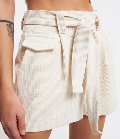 Short Corto en Terciopelo Cotelê con Lazo y Bolsillos 4