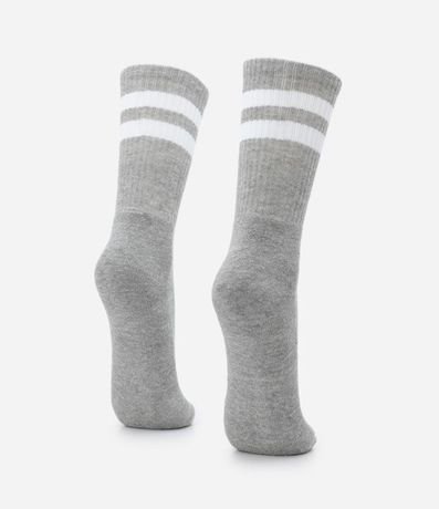 Media Caña Larga en Algodón con Textura Acanalada y Rayas 3