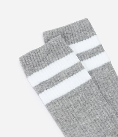 Media Caña Larga en Algodón con Textura Acanalada y Rayas 4