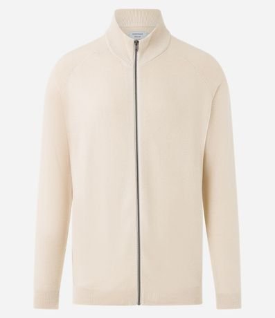 Buzo Abierto en Algodón con Cierre y Textura 7