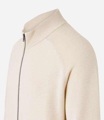 Buzo Abierto en Algodón con Cierre y Textura 8