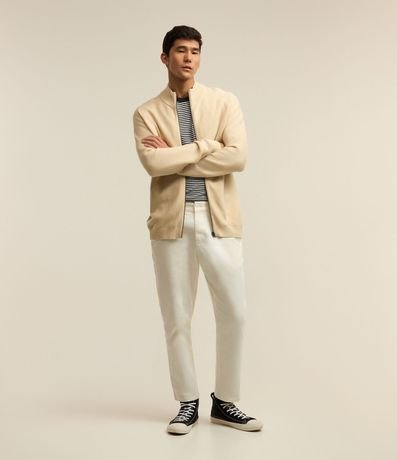 Buzo Abierto en Algodón con Cierre y Textura 2