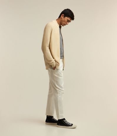 Buzo Abierto en Algodón con Cierre y Textura 5