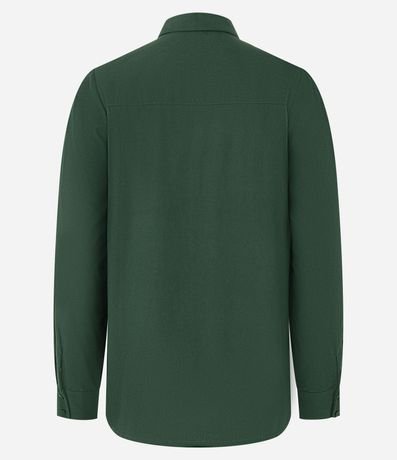 Camisa Alargada en Viscolino con Bolsillo Delantero 7