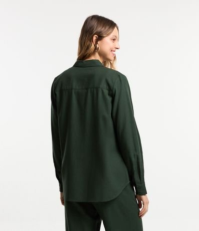 Camisa Alargada en Viscolino con Bolsillo Delantero 3