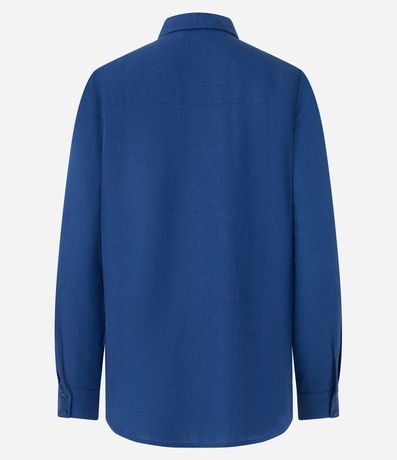 Camisa Alargada en Viscolino con Bolsillo Delantero 6