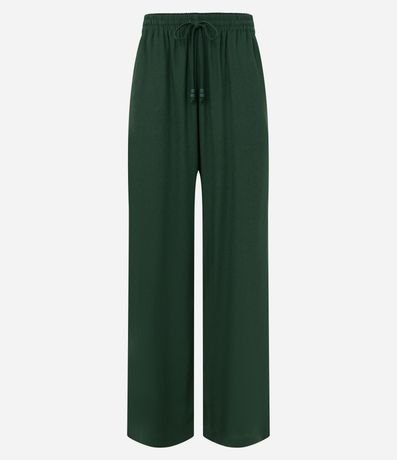 Pantalón Recto en Viscosa con Lino y Lazo en la Cintura 5