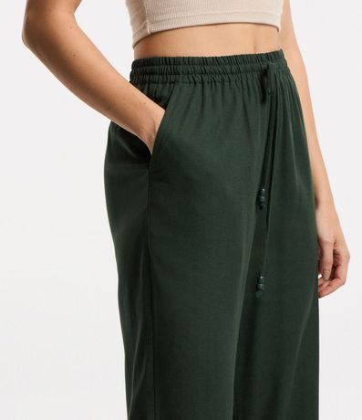 Pantalón Recto en Viscosa con Lino y Lazo en la Cintura 4