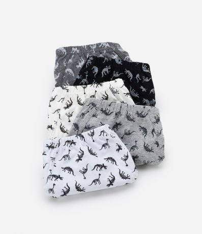 Kit 05 Calzoncillos Slip Infantiles con Estampa Dino - Talle 4 a 14 años 3