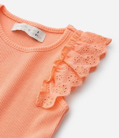 Musculosa Infantil Acanalada con Volado Broderie - Talle 1 a 5 años 5
