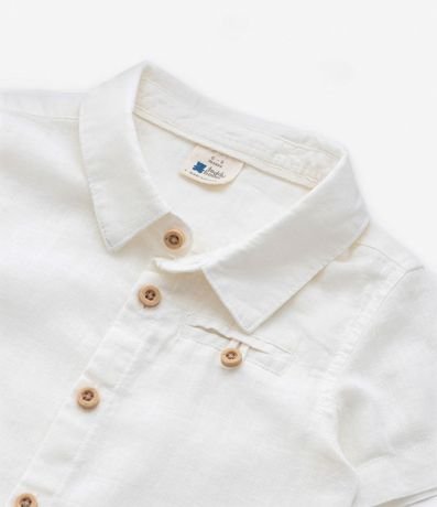 Camisa Infantil en Lino con Pequeño Bolsillo - Talle 0 a 18 meses 3