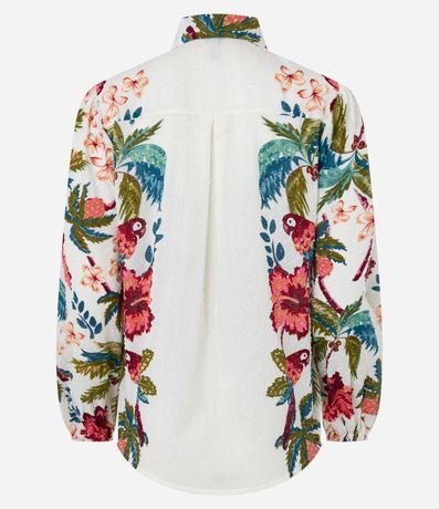 Camisa Alargada en Cambraia con Estampa Floral 10