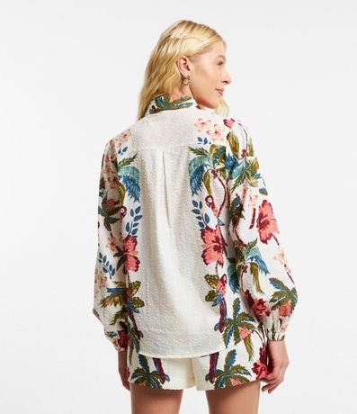 Camisa Alargada en Cambraia con Estampa Floral 5