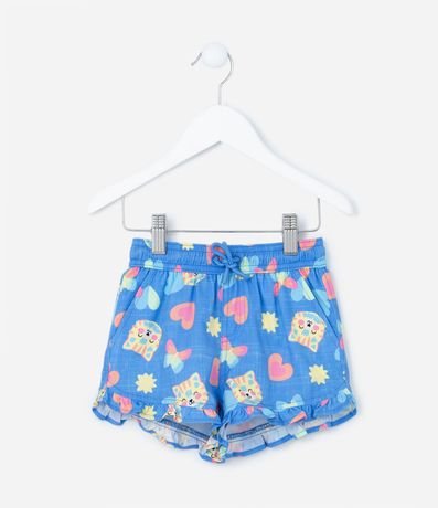 Short Infantil en Microfibra con Volado y Lazo - Talle 1 a 5 años