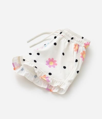 Short Infantil con Volado y Estampa de Flores - Talle 1 a 5 años 5