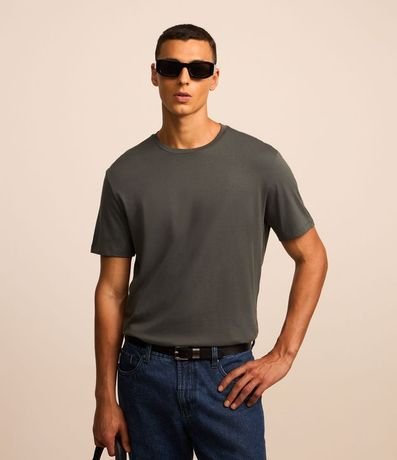 Remera Comfort en Algodón Pima con Manga Corta 1